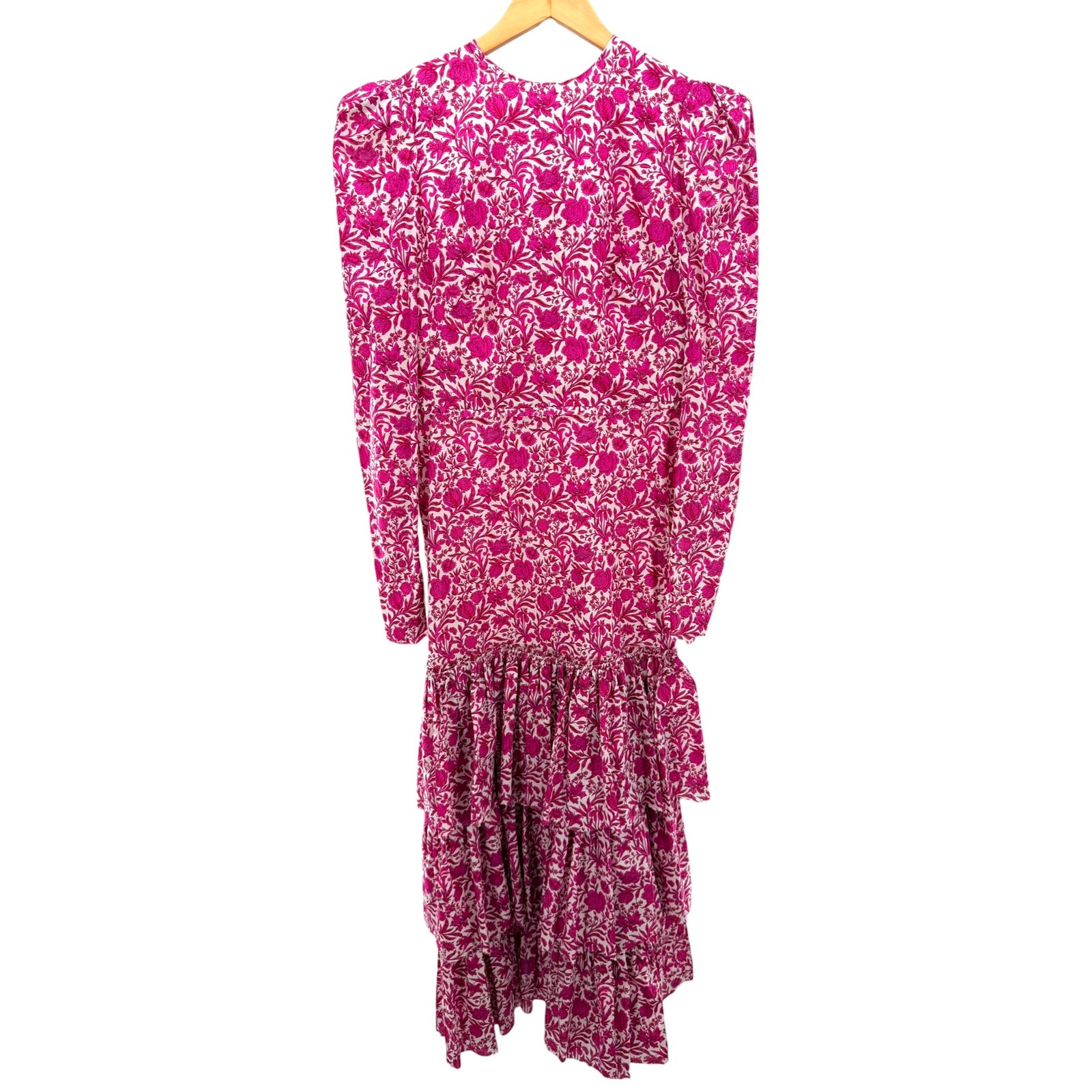 Nwt The Vampire's Wife The Liberty Dress 3/4 Fuchsia Sambourne Cotton Silk Sz 10 — image 4 of 8